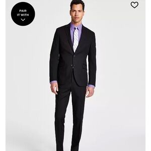 Kenneth Cole Reaction Black Two-Piece Suit with Purple Shirt